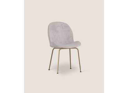 Lichtgrijze eetkamerstoel, ontwerper gestoffeerde stoelen, moderne eenzitters