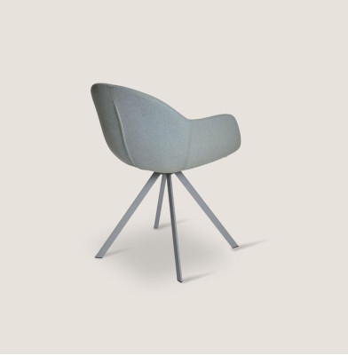 Grijze gestoffeerde fauteuil luxe textiel fauteuil eetkamer meubels stijlvol eenpersoons