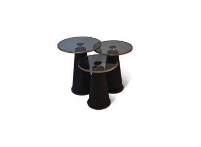 Moderne Zwarte Bijzettafel Set 3x Luxe Woonkamer Salontafels Nieuw