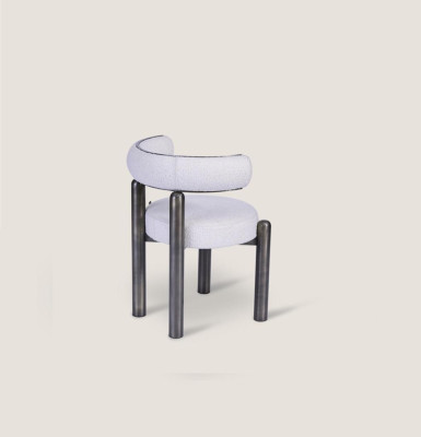 Ontwerper Witte Stoel Eetkamerstoelen Gestoffeerd Textiel Eenzitter Metalen Poten