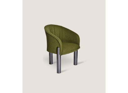 Luxe groene fauteuil met één zitplaats, moderne gestoffeerde stoel voor in de woonkamer.