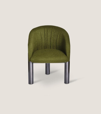 Luxe groene fauteuil met één zitplaats, moderne gestoffeerde stoel voor in de woonkamer.