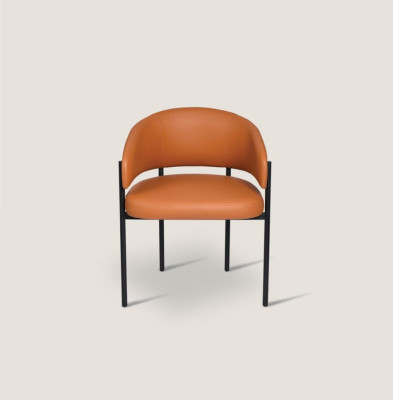 Oranje luxe stoel Moderne eetkamerstoelen Gestoffeerd kunstleer meubels