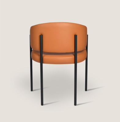 Oranje luxe stoel Moderne eetkamerstoelen Gestoffeerd kunstleer meubels