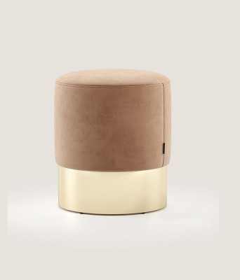 Beige voetenbankje Ontwerper Poef Bijzettafel Poef Beklede Zitmeubelen Textiel