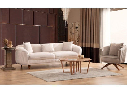 Bankstel 3-zits Elegant Moderne Luxe Design Houten Meubels Bekleding