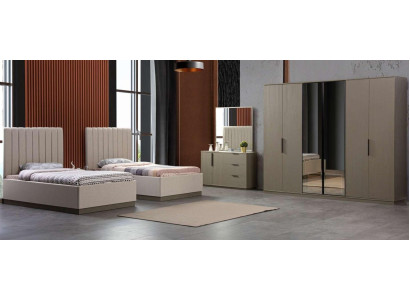 Set 5-delige slaapkamer 2x bedden nachtkastje Italiaanse stijl garnituur.