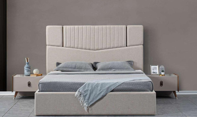 Bed 2x nightstands 5-piece. Bedroom double bed design furniture New set.