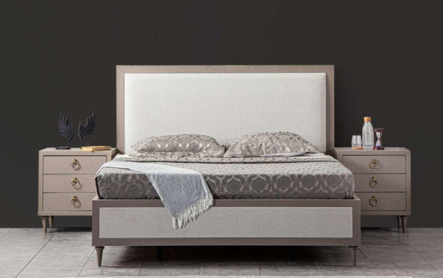 Bed slaapkamer set design luxe bed nieuw meubilair 2x nachtkastjes 3-delig.