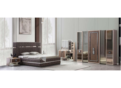 Bed 2x Nightstands 5 piece Bedroom Design Modern Luxury Furniture New