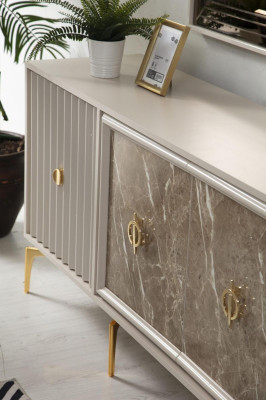 Luxe eettafel eetkamertafel voor 4 personen stoelen dressoir modern