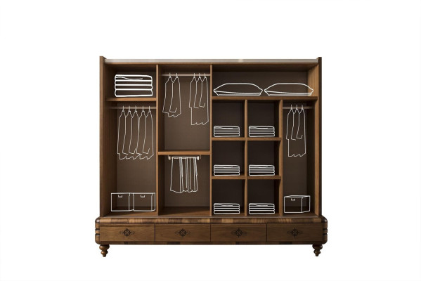 Moderne kledingkast Luxe kast Houten kasten Bruin Slaapkamer