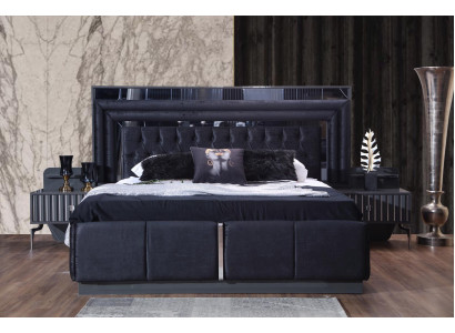 Zwart luxe Chesterfield tweepersoonsbed moderne bedframes houten meubels