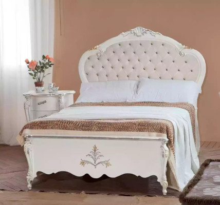 Volledige slaapkamer set Bed Nachtkastjes Kledingkast Kruk 8-delig