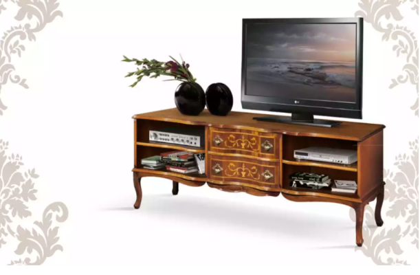 Luxe stijlvolle tv-meubel laag dressoir hout woonkamer bruin meubels
