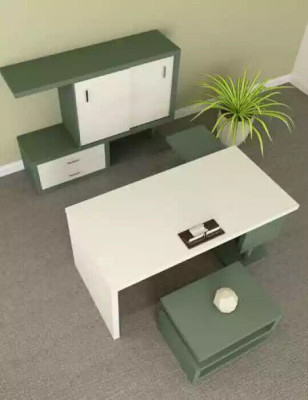 Moderne exclusieve kantoorset Houten meubels Bureau Archiefkast Salontafel
