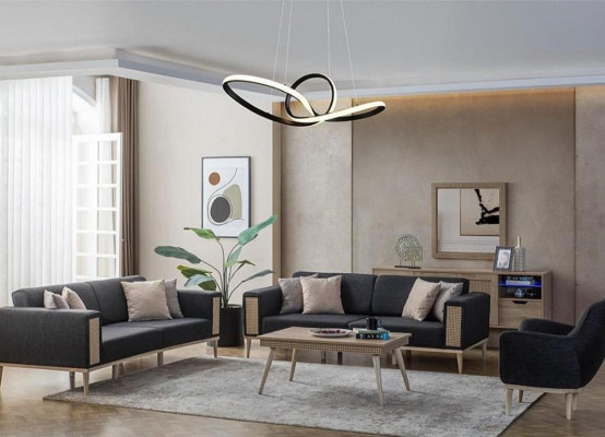 Bankstel 3-zits Hoogwaardig design moderne stoffen bank Woonkamer