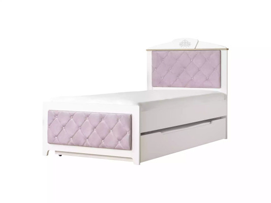 Functiebed Chesterfield Uitschuifbaar kinderbed Bed 100 hout Roze