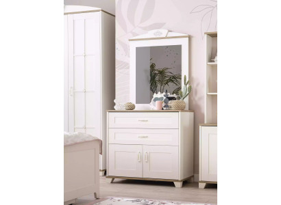 Garnitur Dressoir met Spiegel Set Kast Hout Wit Dressoirs Ontwerp