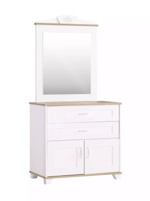 Garnitur Dressoir met Spiegel Set Kast Hout Wit Dressoirs Ontwerp