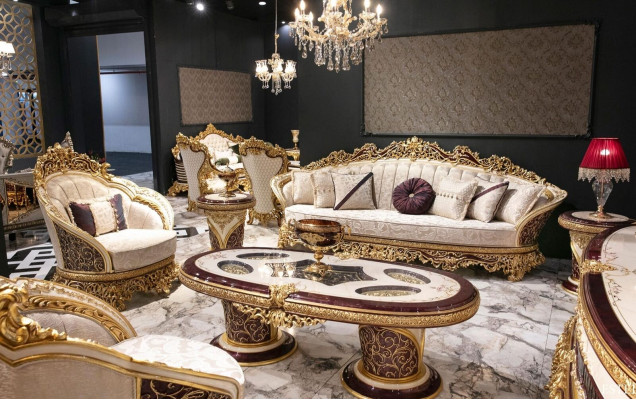 Witte-gouden Chesterfield bankstel 3+1 zitter salontafel set 3-delig bank