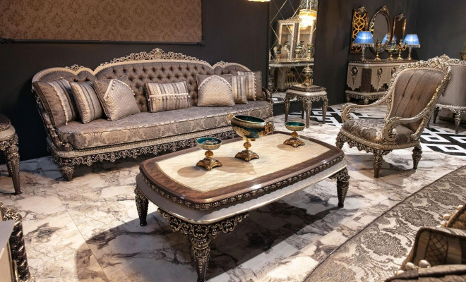 Taupe klassieke Chesterfield bankstel 3+1+1 zits luxe bankstellen