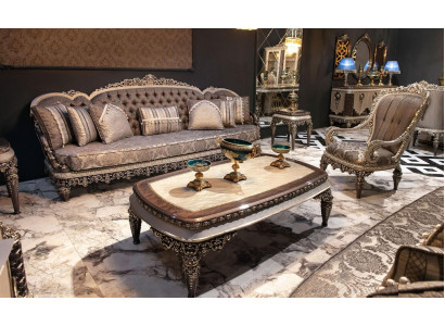 Taupe klassieke Chesterfield bankstel 3+1+1 zits luxe bankstellen