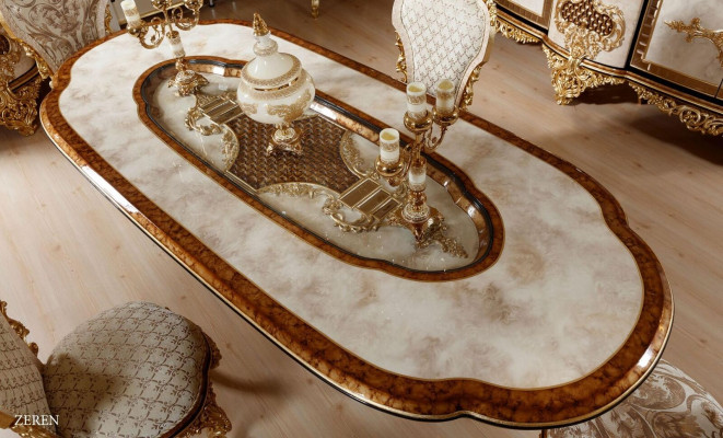 Luxe Witte Klassieke Eetkamerset Eettafel 6x Stoelen Dressoir