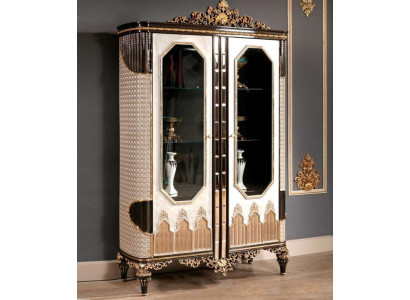 Klassieke vitrine Luxe houten vitrinekasten Ontwerper glazen deurenkast