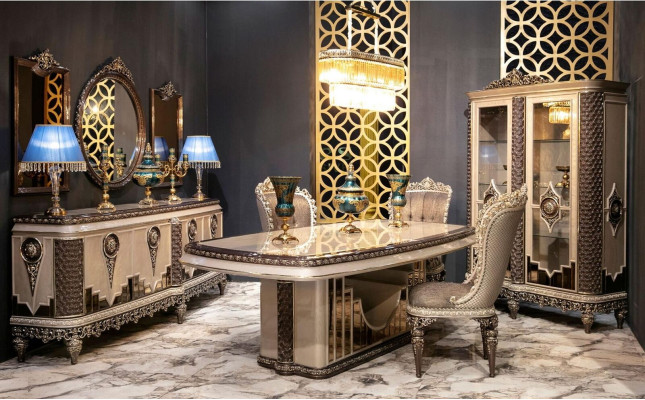 Klassieke dauw Esszimmer Set Luxe set Eettafel Stoelen Dressoir