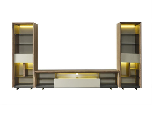 Woonwand RTV Lowboard TV Stand Sideboard Kast 3-delige Hout Bruin