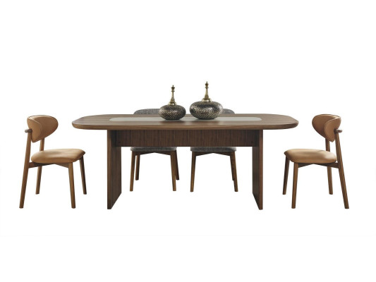 Eetkamerset eetkamergroep eethoek eettafel set 7-delig bruin hout nieuw