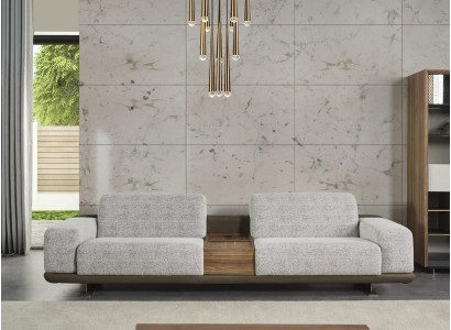 Vierzitsbank Bank 4-zits Grijs Stof Modern Stoffen Bank Sofa