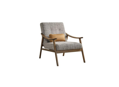 Fauteuil Oorfauteuil Zits polyester Grijs stof Woonkamer Modern