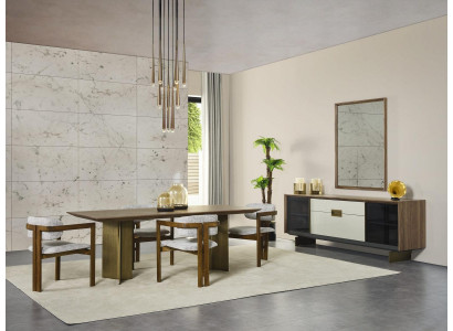 Eethoek Eetkamerset Set Eettafel Set 9-delig Eetkamer Bruin Hout Nieuw