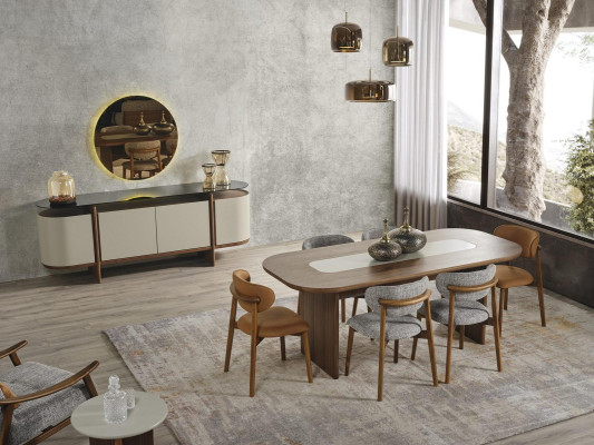 Eetgroep Set Eethoek Eettafel Set 9-delig Eetkamer Bruin Hout Nieuw