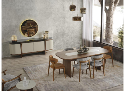 Eetgroep Set Eethoek Eettafel Set 9-delig Eetkamer Bruin Hout Nieuw