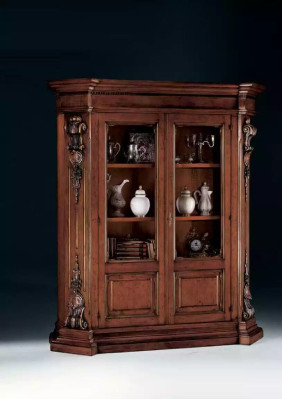 Massief houten bruine boekenkast woonkamer meubels bruine luxe kast.
