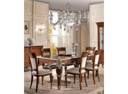 Klassieke set eettafel + 6x stoelen set tafels eetkamer groep Nieuw
