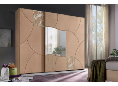 Kledingkast schuifdeuren slaapkamer kast wand hout spiegel nieuw