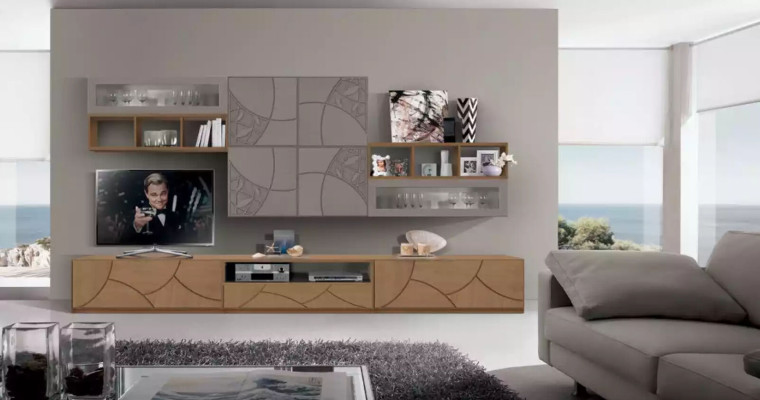 Ontwerp wandkast plank woonkamer houten kasten muurrekken Italië Nieuw