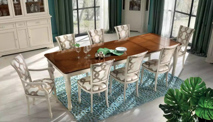 Eetkamerset Tafel 8x Stoelen Tafelset Groep Set Italië Hout