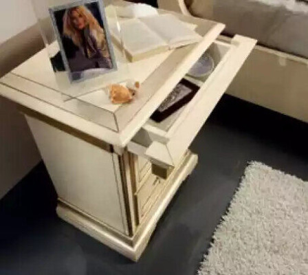 Bed 2x Bedside tables 3-piece Bedroom Set Designer Luxury Complete Sets
