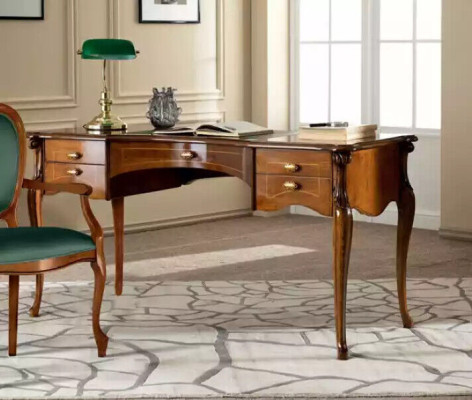 Klassieke bruine kantoormeubelen van hout Tafel Stoelen Boekenplank