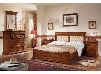 Bed Bed 2x Nightstands Wood Design Beds Bedroom 5 pcs. Sets