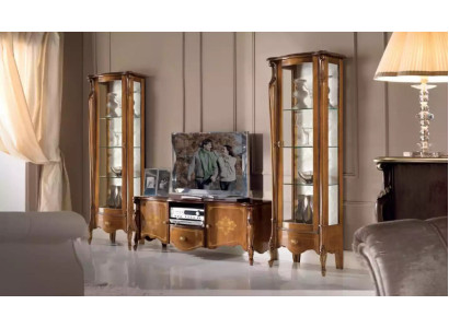 Wandmeubel woonkamer set vitrinekast planken set 2x vitrinekast wand nieuw