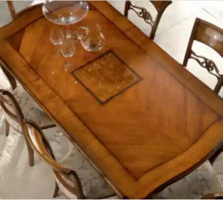 Eettafel 6x stoelen Eetkamer Eethoek Houten dressoir 9-delige set.