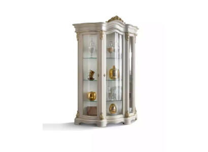 Vitrine Houten Kast Klassiek Wit Kasten Ontwerp Woonkamer Glas