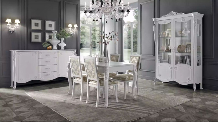 Eettafel 4x stoelen stoel eetkamer eetkamerset modern dressoir set