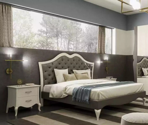 Ontwerp bedden slaapkamer bed 2x nachtkastjes modern luxe meubels 3-delig
